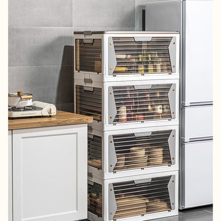 【DaoDi】五開門折疊收納櫃可移動收納櫃-3層中號無磁吸(折疊收納箱/ 衣物收納/ 廚房收納 )