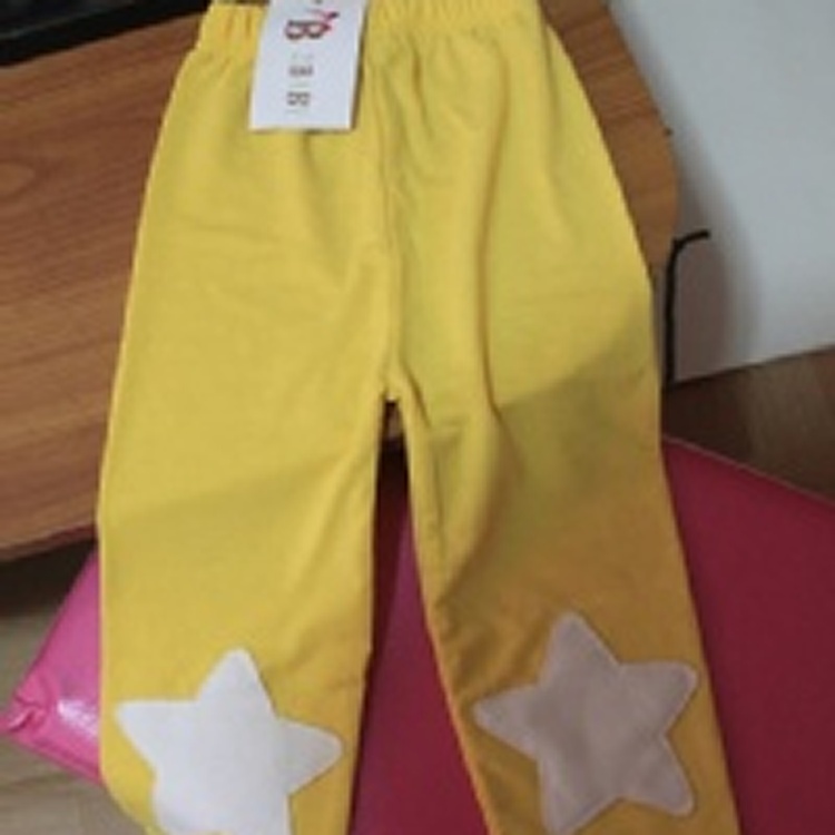 韓版黃色星星薄棉9分褲 -100CM