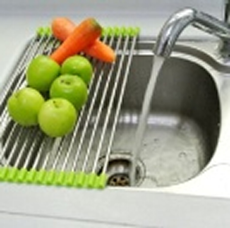 不銹鋼折疊瀝水架-綠色