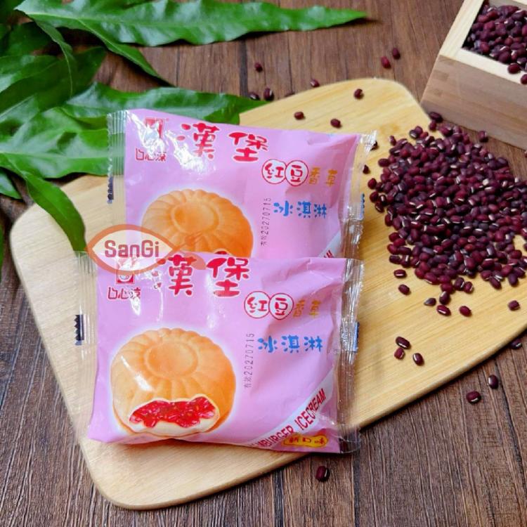 【賣魚的家】紅豆香草漢堡冰淇淋