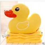 黃色小鴨靠墊被毯子兩用