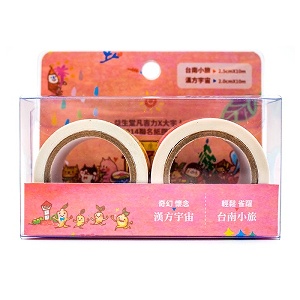 【益生堂凡吉力】台南小旅/漢方宇宙紙膠帶組_紅/白(2入裝)~益生堂x大宇人聯名作品,日本和紙製作!