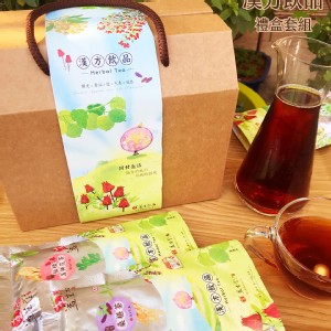 【益生堂。凡吉力】＋加購漢方飲品禮盒套組【漢方飲品系列】牛皮紙材質與漢方飲品藝術設計（最多裝10包，