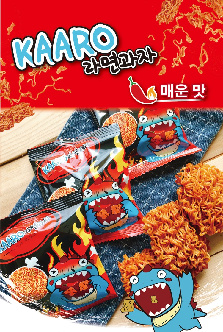 라면과자，매운 맛。