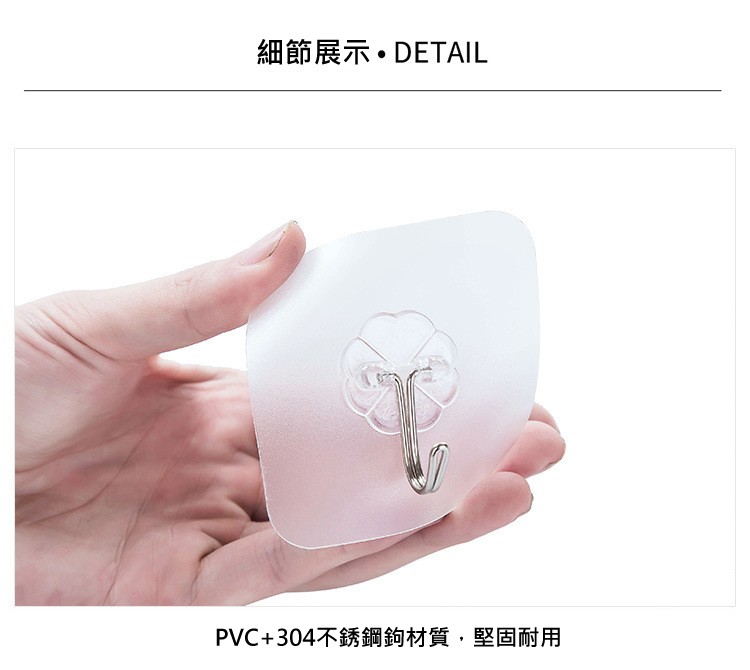細節展示。DETAIL，PVC+304不銹鋼鉤材質,堅固耐用。