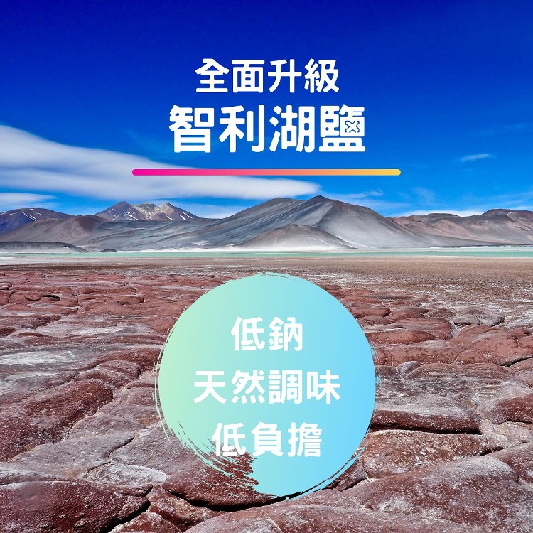 全面升級，智利湖鹽，天然調味，低負擔。