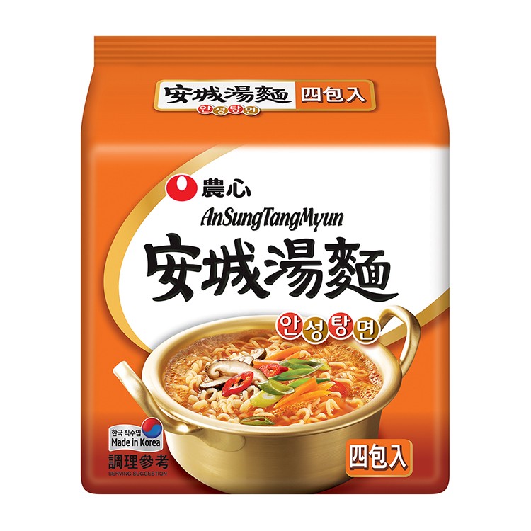 安城湯麵四包入，安城湯麵，한국 직수입，調理參考，四包入。