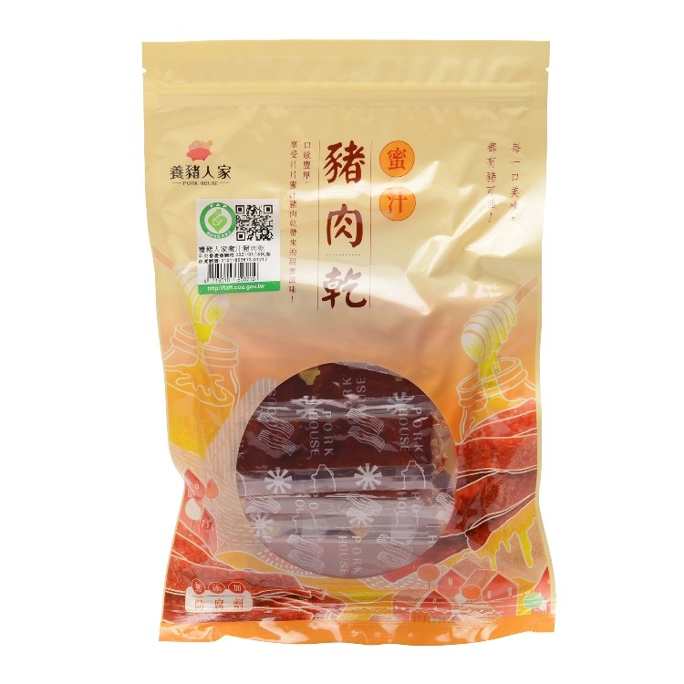 養豬人家，都有豬可，(蜜汁，豬肉:口歐豊厚。享受片片蜜士案肉乾帶來的部經。