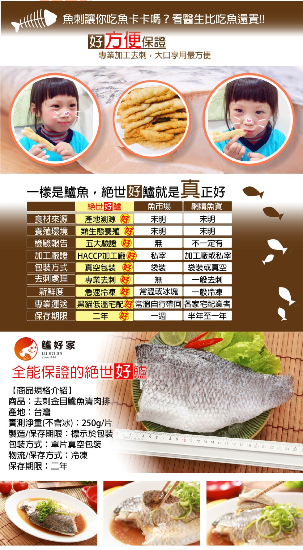 魚刺讓你吃魚卡卡嗎?看醫生比吃魚還!!好方便保證,專業加工去刺,大口享用最方便,一樣是鱸魚,絶世好鱸就是具正好,絶世好鱸,產地溯源,養殖環境類生態養殖好,五大驗證好,加工廠證HACCP加工廠好,真空包裝好,專業去刺,網購魚貨,不一定有,加工廠或私室,