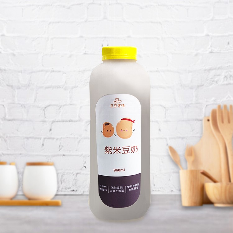 豆豆省樣，紫米豆奶，长手作，M料全豆不宝，使用非基因。