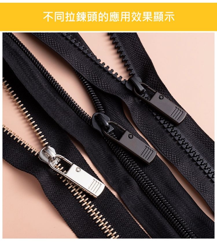 不同拉鍊頭的應用效果顯示。