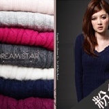 V領麻花素面針織上衣（粉）/件