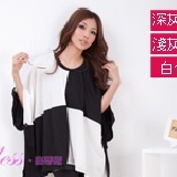 ＊╮嘉蒂斯╭＊十字拼接寬鬆上衣 (白色、深灰色、淺灰色)編號808 特價：$249