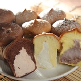 新巧屋招牌爆奶蛋糕(三合一) 牛奶+巧克力+芋頭 特價：$135