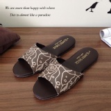 經典系列 - 靜音抗滑室內拖鞋 - 花漾-棕 特價：$85