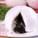【五星級港點】麻糬流沙包-芝麻★鬆軟的麵皮、彈牙的麻糬、綿密的甜醬