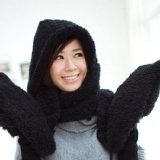 秋冬超保暖絨毛圍巾 黑色 特價：$189