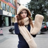 秋冬超保暖絨毛圍巾 米色 特價：$189