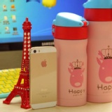 歐美款聖誕限定版-聖誕彈蓋保溫杯(粉色鹿皇) 特價：$299