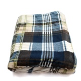 法蘭絨超保暖毛毯被 格紋藍