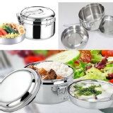 食品級304不銹鋼雙層圓形便當盒 特價：$249
