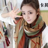 韓版圖騰巴厘紗絲巾卡其色