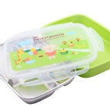 304不鏽鋼樂扣式多格餐盤-草綠