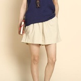 2015夏季無印亞麻休閒短褲-卡其