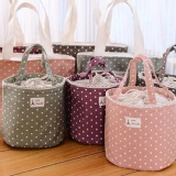 A款 日系鄉村風質感棉麻便當保溫袋 特價：$139