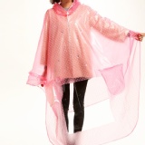 時尚斗篷式全罩雨衣-粉 特價：$298