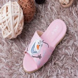 【台灣製! 迪士正版迪士尼冰雪奇緣大人兒童室內拖鞋(雪寶粉紅色)