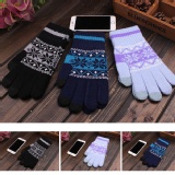 C.雪花針織觸屏手套