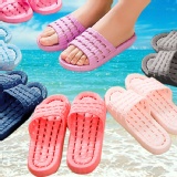 【Conalife】超柔軟PVC浴室乾爽麻繩紋涼拖鞋女款1入 特價：$84