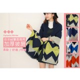 韓風仿羊絨超大雙面兩用加厚披肩1入