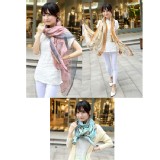 韓款新品巴厘紗絲巾超長兩用披肩-鐘錶