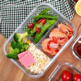 【台灣製造】三分隔T型耐熱玻璃餐盒 特價：$229