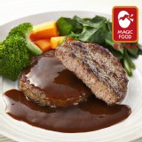 【魔術食品】牛肉漢堡排佐黑醋醬 特價：$60