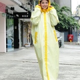 甜心格紋連身式尼龍雨衣格紋黃+雨天使防雨鞋套組合 特價：$499