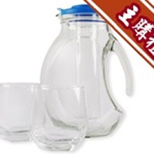 [主購禮] Glasslock玻璃隔冰壺+六角玻璃杯(2入)