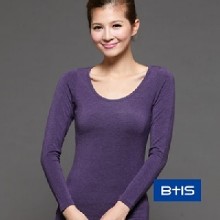 重磅天絲棉專利發熱紗-大U領長袖衫(紫)