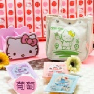 HELLO KITTY蒟蒻凍麻布袋－葡萄