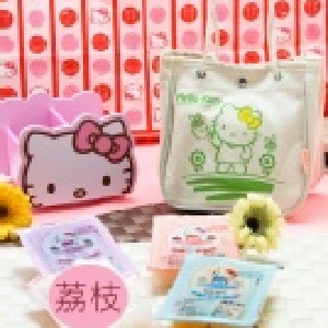 HELLO KITTY蒟蒻凍麻布袋-荔枝