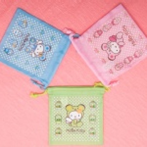 HELLO KITTY3入束口袋（紅藍綠）