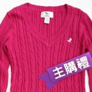 主購禮－V領麻花素面針織上衣