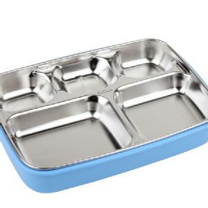 304不鏽鋼樂扣式多格餐盤-天藍 特價：$225