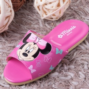 【正版迪士尼】米奇兒童室內拖鞋(粉紅色)
