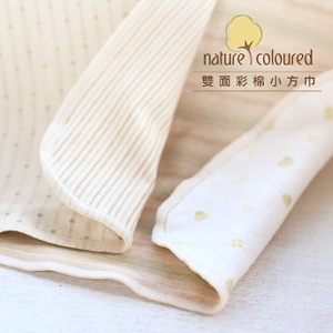 天然彩棉小方巾