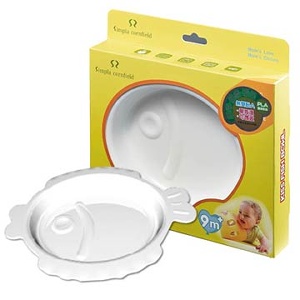 玉米田無毒環保餐具_親吻魚盤(裸盤)附止滑墊