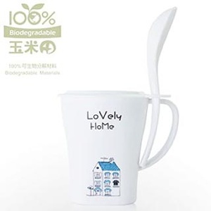 無毒健康環保500ML方圓杯(藍色小屋)