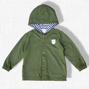 兒童連帽外套 - 橄欖綠